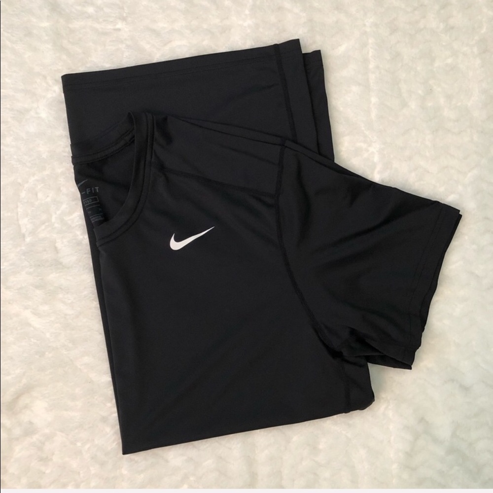 Nike Dri Fit Black Fitted Short Sleeve T Shirt
